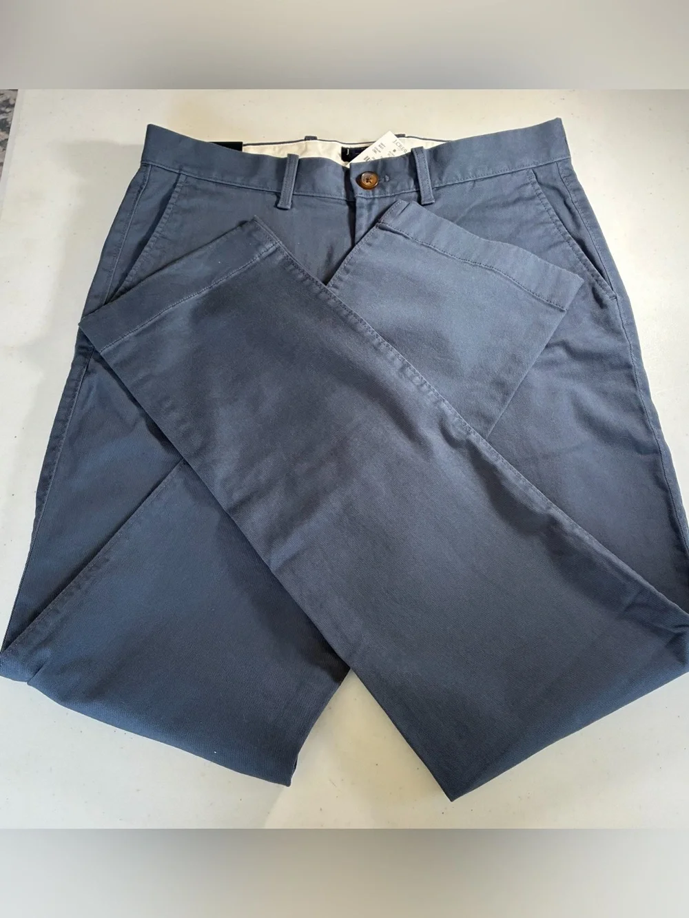 NWT J.CREW Flex Mens 29x32 Straight Slim Fit Chino Pants Blue Casual Golf Dress